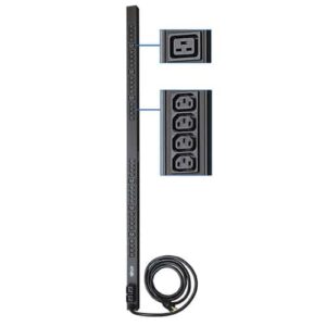 Tripp Lite PDUV30HV PDU Básico Monofásico de 208/240V, 5 / 5.8kW, 38 Tomacorrientes (32 C13 y 6 C19), Entrada L6-30P, Cable de 3.05 m [10 pies], 0U Vertical