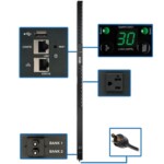 Tripp Lite PDUMNV30LX PDU Monitoreable Monofásico de 2.9kW con Interfaz de Plataforma LX, tomacorrientes de 120V (24 5-15/20R), Clavija L5-30P, vertical de 0U, TAA