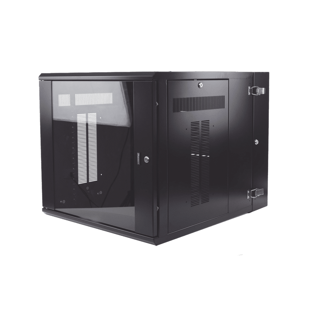 Gabinete PanZone de Montaje en Pared, de 19in, Puerta con Ventana de Seguridad, 12 UR, 762mm de Profundidad, Color Negro  PZWMC1230W - Image 3