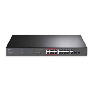 TL-SL1218MP, Switch 16 FEth PoE+, 2 GigaEth, no admin, 194W