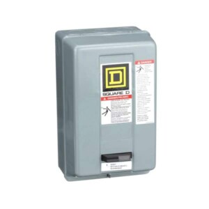 NEMA Motor Starter, Type S, nonreversing, Size 0, 18A, 5 HP at 460 VAC, 5 kA SCCR, 3 phase, 3 pole, melting alloy, 240 VAC coil, NEMA 1 8536SBG2V03