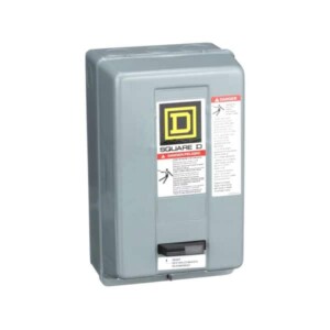 NEMA Motor Starter, Type S, nonreversing, Size 0, 18A, 5 HP at 460 VAC, 5 kA SCCR, 3 phase, 3 pole, melting alloy, 480 VAC coil, NEMA 1 8536SBG2V06