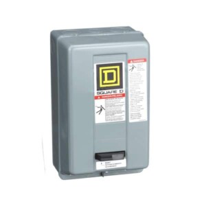 NEMA Motor Starter, Type S, nonreversing, Size 1, 27A, 10 HP at 460 VAC, 5 kA SCCR, 3 phase, 3 pole, melting alloy, 120 VAC coil, NEMA 1 8536SCG3V02S
