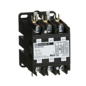 Contactor, Definite Purpose,  60A, 3 pole, 30 HP at 575 VAC, 3 phase, 208/240 VAC 60 Hz 220 VAC 50 Hz coil, open 8910DPA63V09