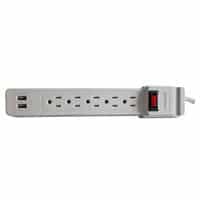 SUPRESOR DE PICOS KOBLENZ 5 CONTACTOS ATERRIZADOS, 2 PUERTOS USB, PROTECCION 550 JOULES, GARANTIA DE 1 AÑO SS-550-USB