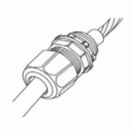 Conector glándula con contratuerca plástico de 13 mm.