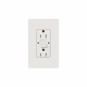Tomacorriente 125V 15A resistente a manipulaciones, color blanco.: CAR15GFSTWHS
