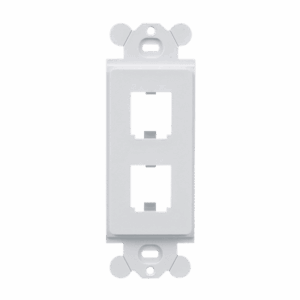 Marco de Módulo Dúplex, Para Placas Frontales Estándar GFCI, Acepta 2 Módulos Mini-Com, Color Blanco          CFG2WH