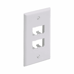 Placa de Pared Vertical Clásica, Salida Para 4 Puertos Mini-Com, Color Blanco  CFP4WH