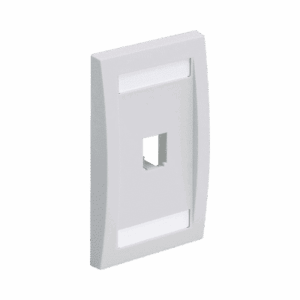 Placa de Pared Vertical Ejecutiva, Salida Para 1 Puerto Mini-Com, Con Espacios Para Etiquetas, Color Blanco  CFPE1WHY
