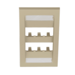 Placa de Pared Vertical Ejecutiva, Salida Para 6 Puertos Mini-Com, Con Espacios Para Etiquetas, Color Marfil  CFPE6EIY