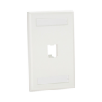 Placa de Pared Vertical Clásica, Salida Para 1 Puerto Mini-Com, Con Espacios Para Etiquetas, Color Blanco Mate  CFPL1IWY