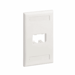 Placa de Pared Vertical Clásica, Salida Para 2 Puertos Mini-Com, Con Espacios Para Etiquetas, Color Blanco Mate  CFPL2IWY