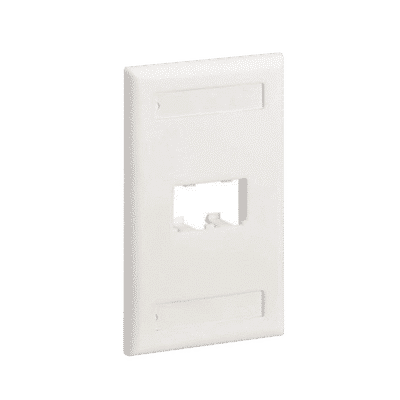 Placa de Pared Vertical Clásica, Salida Para 2 Puertos Mini-Com, Con Espacios Para Etiquetas, Color Blanco Mate  CFPL2IWY