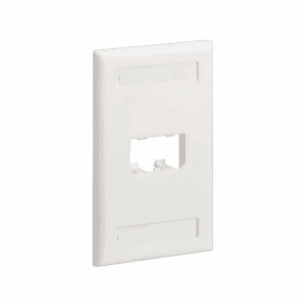 Placa de Pared Vertical Clásica, Salida Para 2 Puertos Mini-Com, Con Espacios Para Etiquetas, Color Blanco  CFPL2WHY