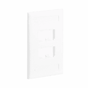 Placa de Pared Vertical Clásica, Salida Para 4 Puertos Mini-Com, Con Espacios Para Etiquetas, Color Blanco  CFPL4WHY