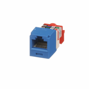 Conector Jack RJ45 Estilo T, Mini-Com, Categoría 5e, de 8 posiciones y 8 cables, Color Azul  CJ5E88TBU