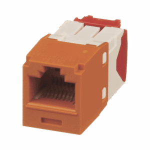 Conector Jack RJ45 Estilo TG, Mini-Com, Categoría 5e, de 8 posiciones y 8 cables, Color Naranja  CJ5E88TGOR