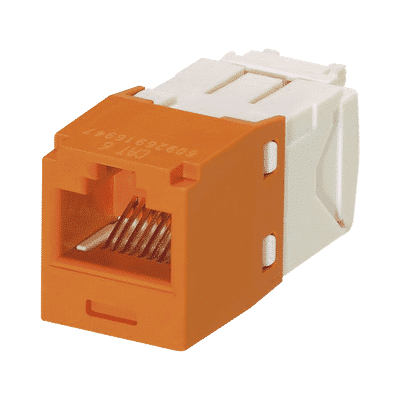 Conector Jack RJ45 Estilo TG, Mini-Com, Categoría 6, de 8 posiciones y 8 cables, Color Naranja  CJ688TGOR