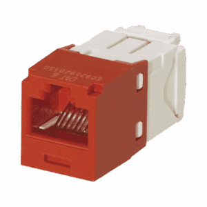 Conector Jack RJ45 Estilo TG, Mini-Com, Categoría 6, de 8 posiciones y 8 cables, Color Rojo  CJ688TGRD