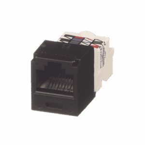 Conector Jack RJ45 Estilo TP, Mini-Com, Categoría 6, de 8 posiciones y 8 cables, Color Negro  CJ688TPBL