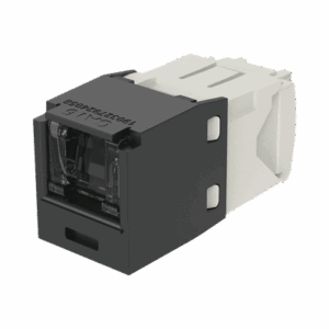 Conector Jack RJ45 Estilo TG con Ventana, Mini-Com, Categoría 6, de 8 posiciones y 8 cables, Color Negro  CJH688TGBL