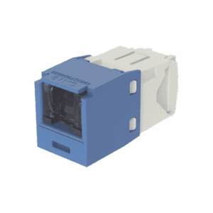 Conector Jack RJ45 Estilo TG con Ventana, Mini-Com, Categoría 6, de 8 posiciones y 8 cables, Color Azul  CJH688TGBU