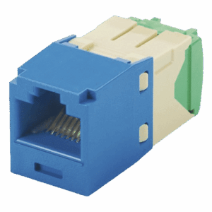 Conector Jack RJ45 Estilo TG, Mini-Com, Categoría 6, de 8 posiciones y 8 cables de Calibre 28/30 AWG, Color Azul  CJT688TGBU