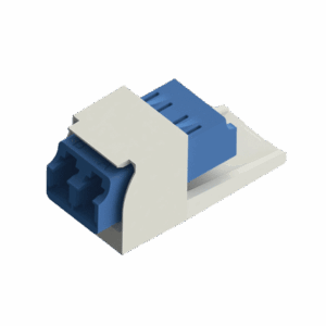 Módulo Acoplador LC Duplex, para Fibra Óptica Monomodo OS1/OS2, Tipo Mini-Com, Color Blanco Mate  CMDSLCZIW