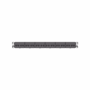 Panel de Parcheo con 24 Acopladores Mini-Com, Plano, Categoría 5e, de 1 UR, Color Negro   CP245E88BLY