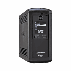 NO BREAK CYBERPOWER (CP850AVRLCD) 850VA/ 510 WATTS, INTERACTIVO,TORRE, 9 ×NEMA 5-15R, INTERACTIVO, 5 RESPALDO Y 4 SUPRESIÓN, 3 AÑOS DE GARANTÍA, INCLUYENDO BATERÍA.