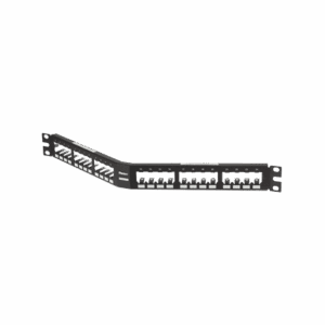 Panel de Parcheo Modular Mini-Com (Sin Conectores), Angulado, Totalmente Blindado, de 24 puertos, 1UR  CPA24BLY
