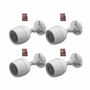 Kit de Camaras WiFi, Incluye 4 Piezas CS-H3C y 4 Piezas HS-TF-E1/32G  / Detección de Movimiento : CSH3C/KM4