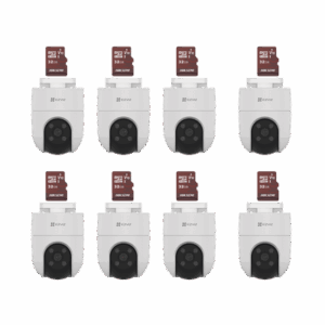 Kit de Camaras WiFi, Incluye 8 Piezas CS-H8C y 8 Piezas HS-TF-E1/32G / Audio de Dos Vías / Detección de Movimiento /  Luz Blanca / Sirena  /  Uso en Exterior con Protección: CS-H8C/KM8