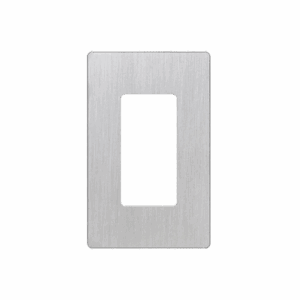 Placa de pared 1 espacio, diseño tipo metálico, para atenuador (dimmer), apagador ó control remoto inalámbrico LUTRON.: CW1SS