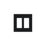 Placa de pared 2 espacio, para atenuador (dimmer), switch ó control remoto PICO inalámbrico.: CW2BL
