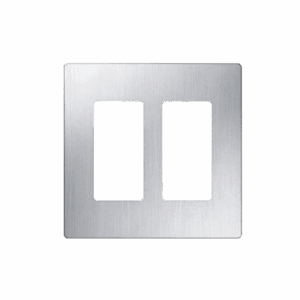 Placa de pared 2 espacios, diseño tipo metálico, para atenuador (dimmer), apagador ó control remoto inalámbrico LUTRON.: CW2SS