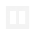 Placa de pared 2 espacios, para atenuador (dimmer), apagador ó control remoto inalámbrico LUTRON.: CW2WH