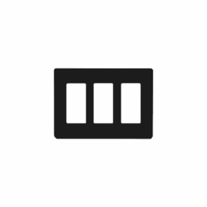 Placa de pared 3 espacio, para atenuador (dimmer), switch ó control remoto PICO inalámbrico.: CW3BL