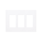 Placa de pared 3 espacios, color blanco, para atenuador (dimmer), switch ó control remoto PICO inalámbrico.: CW3WH