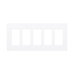 Placa de pared 5 espacios, para atenuador (dimmer), switch ó control remoto PICO inalámbrico: CW5WH