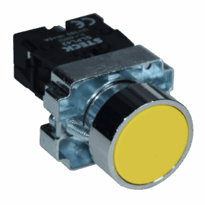 BOTON PULSADOR METÁLICO AMARILLO 22.5 MM SLMRN3