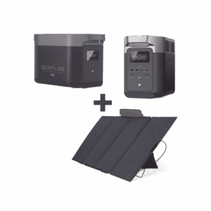 Kit de Estación de Energía Portátil 2048Wh + Batería Externa 2048Wh + Panel Solar Flexible 400W (4096Wh Totales)   DLT2MAX-KIT-BP