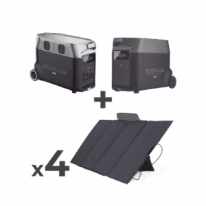 Kit de Estación de Energía Portátil 3600Wh + Batería Externa 3600Wh + 4 Paneles Solares Flexibles 400W (7200Wh, 1600W Totales)   DLTPRO-KIT-BPLUS
