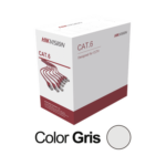 Bobina de cable UTP 305 m., Cat6 (23 AWG), Color Gris, PVC (CM), uso en Interior, 100% Cobre, Para aplicaciones de CCTV y Redes de datos DS-1LN6U-G