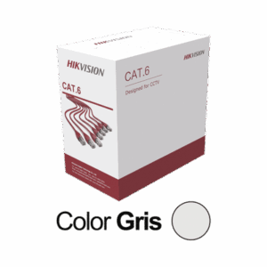 Bobina de cable UTP 305 m., Cat6 (23 AWG), Color Gris, PVC (CM), uso en Interior, 100% Cobre, Para aplicaciones de CCTV y Redes de datos DS-1LN6U-G