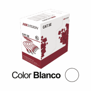 Bobina de cable UTP 305 m., Cat5E (24 AWG), Color Blanco, PVC (CM), uso en Interior, 100% Cobre, Para aplicaciones de CCTV y Redes de datos DS-1LN5E-SW