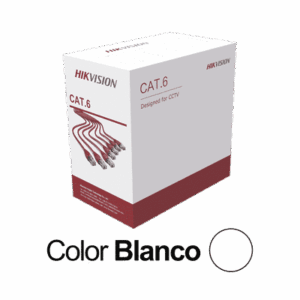 Bobina de cable UTP 305 m., Cat6 (24 AWG), Color Blanco, PVC (CM), uso en Interior, CCA, Para aplicaciones de CCTV y Redes de datos DS-1LN6U-W/CCA