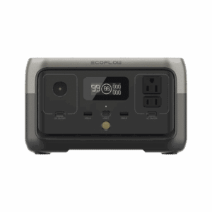 EcoFlow River 2 | Estación de Energía Portátil 256Wh Litio LFP / 2 AC 300 W (Max. 600W) / 1 USB-C 60W / 2 USB -A 12W / Cargador de Coche 8A a 12 o 24V / Conectividad WiFi y Bluetooth (App) / Carga Solar 110W Max.   EFR600