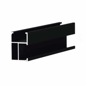 Riel 8 con anodizado negro para montaje de módulos fotovoltaicos de aluminio anodizado de 2700mm.   EPL-SR8-2700BLK